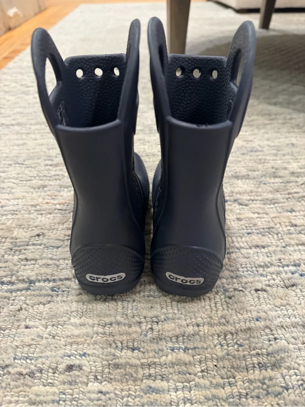 Crocs Kids' Navy Handle Rain Boots Size 11 - Excellent Condition!